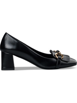 Envie Shoes Γόβες Δερμάτινες με Χοντρό Χαμηλό Τακούνι Μαύρες E02-20831-34