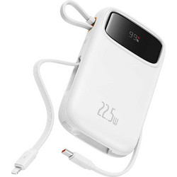 Baseus Qpow Pro+ Power Bank 10000mAh 22.5W με Θύρα USB-A & 2 Θύρες USB-C White