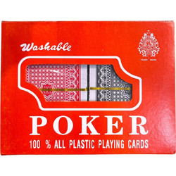 Poker Σετ Τράπουλες Πλαστικές 2τμχ Κόκκινη Μαύρη 96-366