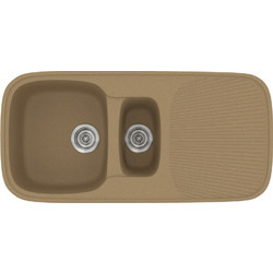 Sanitec Classic 301 Επικαθήμενος Νεροχύτης Γρανίτη Αντιστρεφόμενος Ματ Metallic Coffee 97x50cm