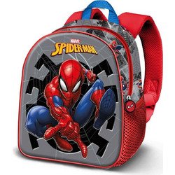 Karactermania Marvel Spiderman Symbol 3D Σχολική Τσάντα Πλάτης Δημοτικού Γκρι Κόκκινη 08185