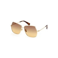 Max Mara MM0035H-030 Γυναικεία Γυαλιά Ηλίου Πολυγωνικά Μεταλλικά Χρυσά με Καφέ Degradee Φακό