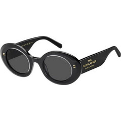 Marc Jacobs MARC799/ MNG/IR Γυναικεία Γυαλιά Ηλίου Οβάλ Κοκάλινα Μαύρα με Μαύρο Φακό