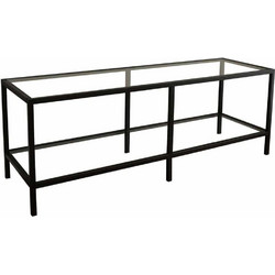 Hanah Home Έπιπλο Τηλεόρασης Γυάλινο N / A Μ130xΠ40xΥ45cm Basic 552NOS2219