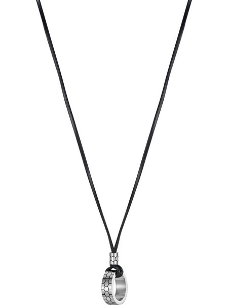 CAT Basaltic Ανδρικό Κολιέ από Ατσάλι Ασημί J020N30112