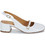JB Martin Jane Γόβες Slingback Δερμάτινες με Χοντρό Χαμηλό Τακούνι Λευκές ALJ352-30-P
