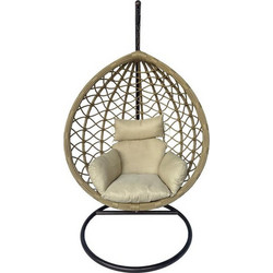 Pakoworld Lyere Κρεμαστή Κούνια Φωλιά Wicker Μπεζ 368-000001