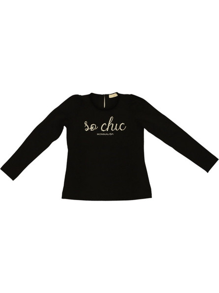 Monnalisa Παιδικό T-Shirt Μακρυμάνικο Μαύρο 716607AQ 6201-0050