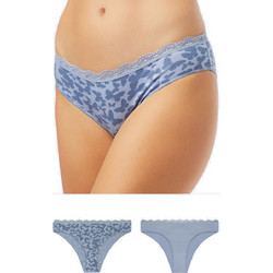 Minerva Γυναικεία Slip με Δαντέλα Γαλάζια 2Pack 90-81326-906