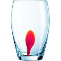 Luminarc Σετ Ποτήρια Νερού Γυάλινα Drip Red Διαφανή Κόκκινα 350ml 4τμχ 646694