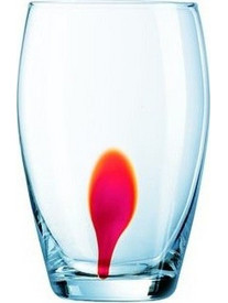 Luminarc Σετ Ποτήρια Νερού Γυάλινα Drip Red Διαφανή Κόκκινα 350ml 4τμχ 646694