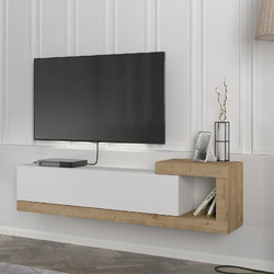 Megapap Έπιπλο Τηλεόρασης Ξύλινο Άσπρο Μ150xΠ29.6xΥ38.6cm Volare GP042-0187,3