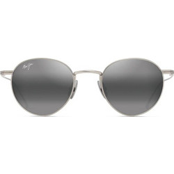 Maui Jim 691-17 Ανδρικά Γυαλιά Ηλίου Στρογγυλά Μεταλλικά Ασημί με Μαύρο Φακό