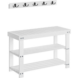 Songmics Παπουτσοθήκη Πλαστική Λευκή M143xΠ92xY108cm LCR004W01