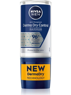 Nivea Derma Dry Control Ανδρικό Αποσμητικό Roll On 96h 50ml