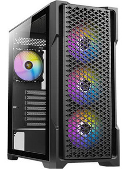 Antec ΑΧ90 Black Gaming Midi Tower Κουτί Υπολογιστή RGB με Πλαϊνό Παράθυρο