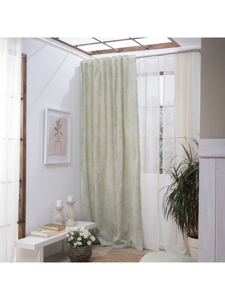 Teoran Κουρτίνα Παραθύρου Floral με Θηλιές 275x140 Oviedo 08
