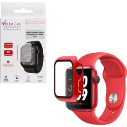 Volte-Tel Πλαστική Θήκη Tempered Glass για Apple Watch 1 / 2 / 3 42mm Κόκκινη