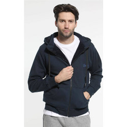 Paco & Co Ανδρική Ζακέτα Fleece με Κουκούλα και Φερμουάρ Navy Μπλε 2381833