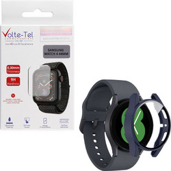 Volte-Tel Πλαστική Θήκη Tempered Glass για Samsung Galaxy Watch 4 44mm Μπλε