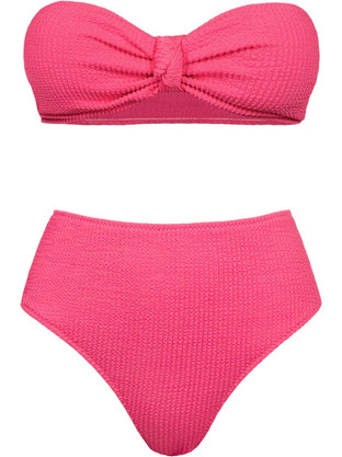 Rock Club Bikini Set Strapless Ψηλόμεσο Φούξια BP-5003