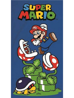Super Mario Παιδική Πετσέτα Θαλάσσης Microfiber Navy Μπλε 70x140cm MAR36-5167