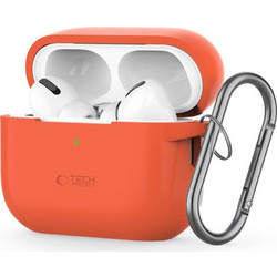 Tech-Protect Θήκη Σιλικόνης με Γάντζο για Apple AirPods Pro 1 / 2 Πορτοκαλί