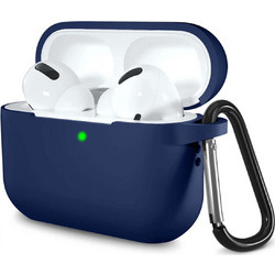 Techsuit Smooth Ultrathin Θήκη Σιλικόνης με Γάντζο για Apple AirPods Pro 1 / 2 Navy Μπλε