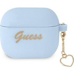 Guess Charm Heart Collection Θήκη Σιλικόνης για Apple AirPods 3 Γαλάζια