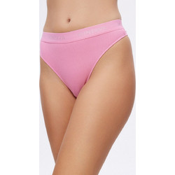 Minerva Cozy Rib Modal Ψηλόμεσο Γυναικείο String Ροζ 90-81706-330