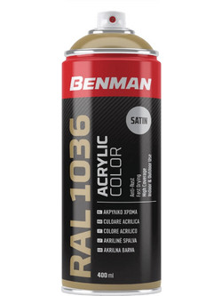 Benman Ακρυλικό Σπρέι Βαφής Χρυσό Satine 400ml RAL 1036