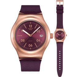 Swatch Irony Γυναικείο Ρολόι με Μωβ Καουτσούκ Λουράκι YIG401