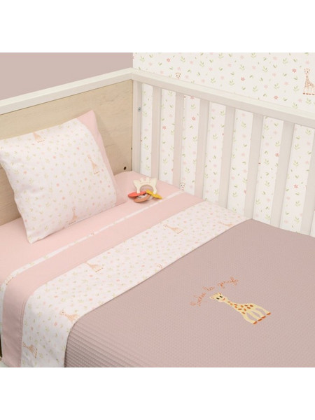 Sophie La Girafe Des 502 Κουβέρτα Αγκαλιάς Πικέ 75x95 Ροζ