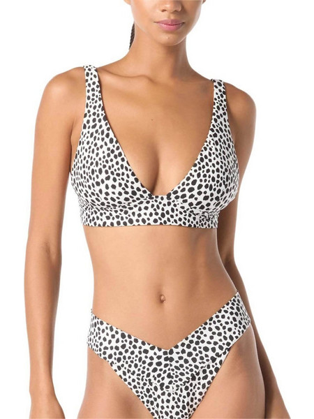 Michael Kors Bikini Top Τριγωνάκι Animal Print Λευκό MM54113-100