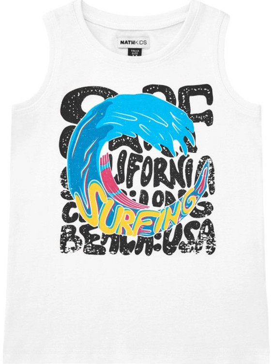 Nath Παιδικό T-Shirt Αμάνικο Λευκό Γαλάζιο KB08T106W1