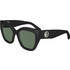 Longchamp LO741S 001 Γυναικεία Γυαλιά Ηλίου Πεταλούδα Κοκάλινα Μαύρα με Πράσινο Φακό