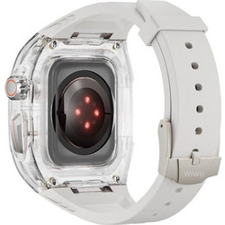 WiWu Rambo Θήκη Σιλικόνης με Λουράκι για Apple Watch 7 / 8 / 9 44 / 45mm Λευκή