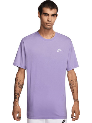 Nike Sportswear Club Ανδρικό Αθλητικό T-Shirt Μωβ AR4997-515
