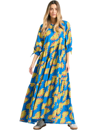 Funky Buddha Maxi Καθημερινό Φόρεμα Μπλε FBL011-119-13