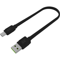 Green Cell Flat USB-A to USB-C 0.25m Black KABGC03