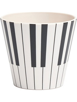 Quy Cup Ποτήρι Καφέ Πλαστικό Pianoforte Λευκό Μαύρο 90ml RPETBAMB10-1015