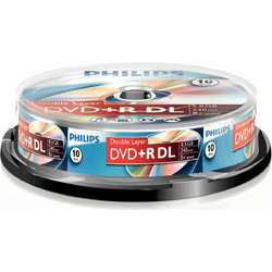 Philips DR8S8B10F/00 Εγγράψιμα DVD+R 8x Dual Layer 8.5GB Cake Box 10τμχ