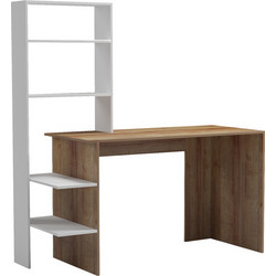 Pakoworld Bivoro Γραφείο Ξύλινο με Βιβλιοθήκη 146x55x129cm 230-000076