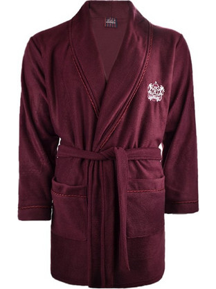 Jeannette Rafael Χειμωνιάτικη Ανδρική Ρόμπα Fleece Μπορντό A4820.2