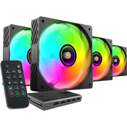 Mars Gaming MF-SI Case Fan 120mm ARGB με Σύνδεση 3-Pin 4-Pin PWM 4τμχ Black
