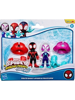 Hasbro Spidey & His Amazing Friends Water-Webs Pirate Ghost-Spider & Pirate Spin Σετ Φιγούρες Δράσης για 3+ Ετών