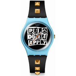 Swatch Γυναικείο Ρολόι με Μαύρο Καουτσούκ Λουράκι SO31L101