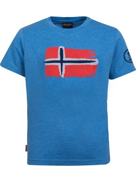 Trollkids Oslo Παιδικό T-Shirt Κοντομάνικο Μπλε Πορτοκαλί 113117