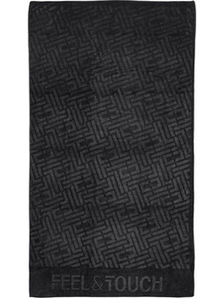 Feel & Touch Icon Πετσέτα Θαλάσσης Microfiber Μαύρη 90x170cm