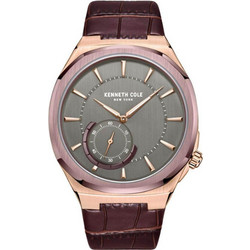 Kenneth Cole Ανδρικό Ρολόι με Καφέ Δερμάτινο Λουράκι KCWGA2221602